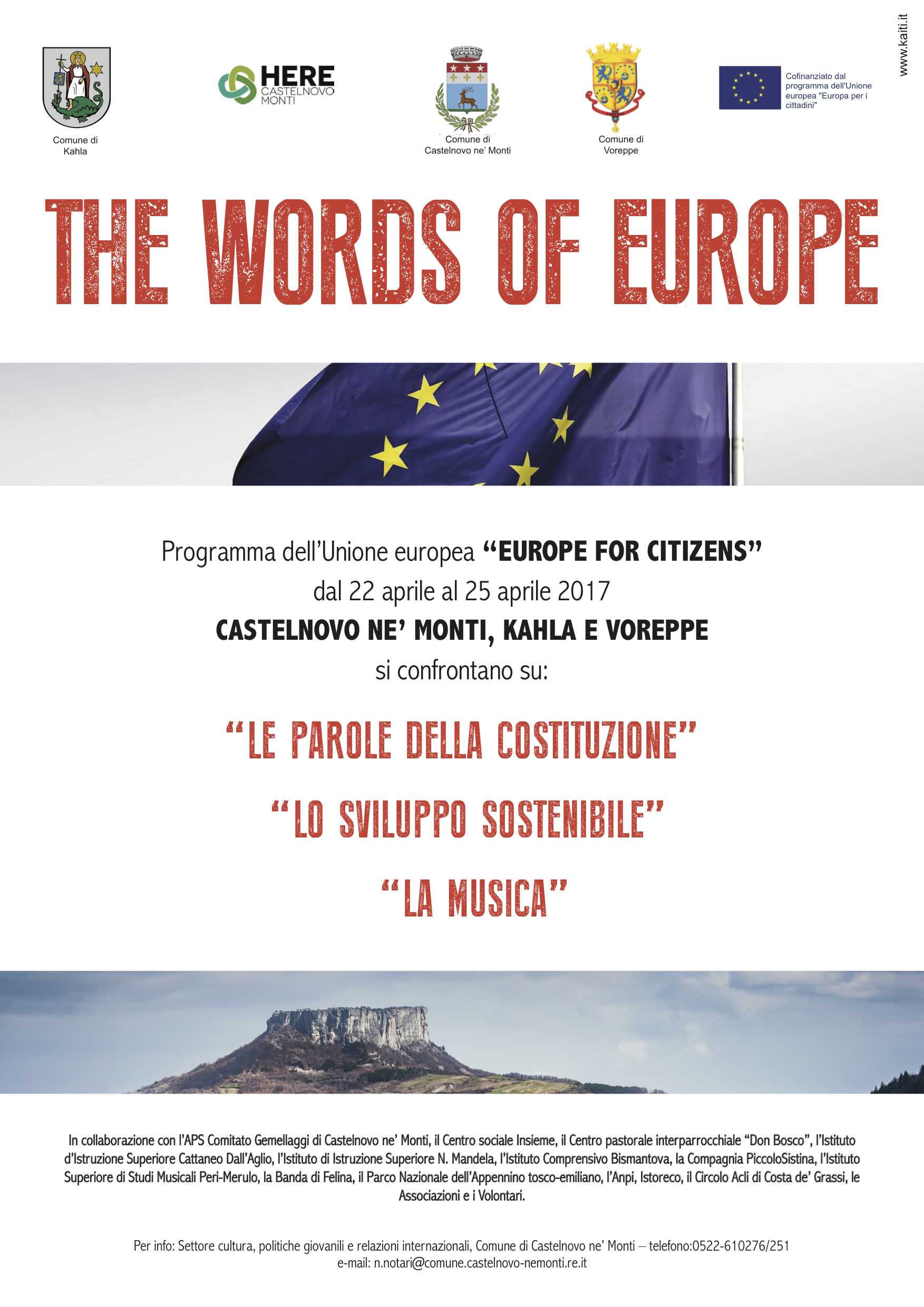 Locandina The words of Europe Grafiche